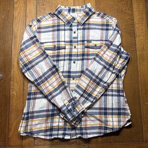 Columbia Flannel Women's Size XL Long sleeve Button Up Plaid Hiking Shirt